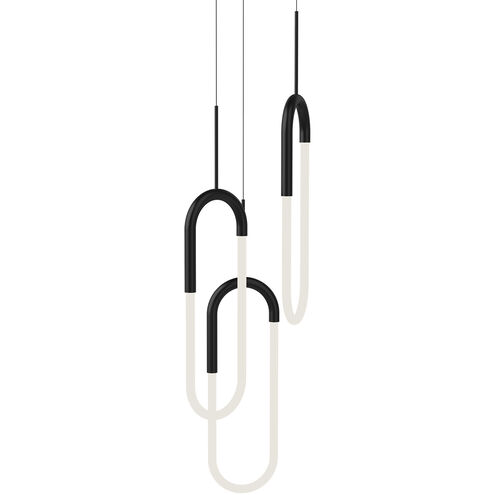 Huron LED 17.88 inch Black Multi-Pendant Ceiling Light