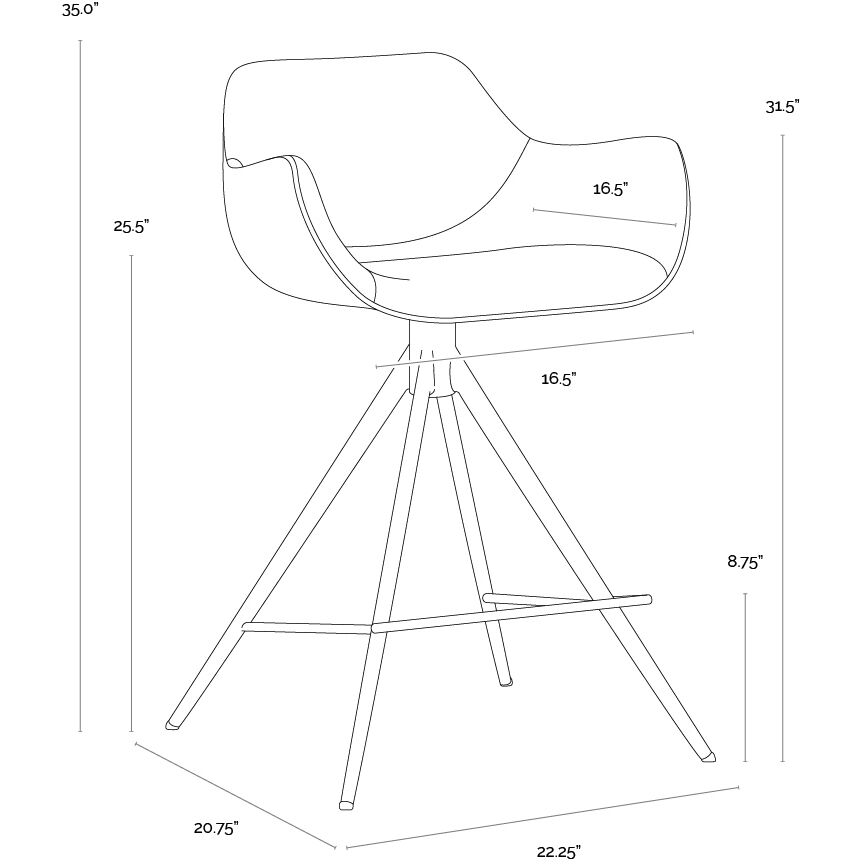 Owen 35 inch Town Grey Swivel Counter Stool, Swivel