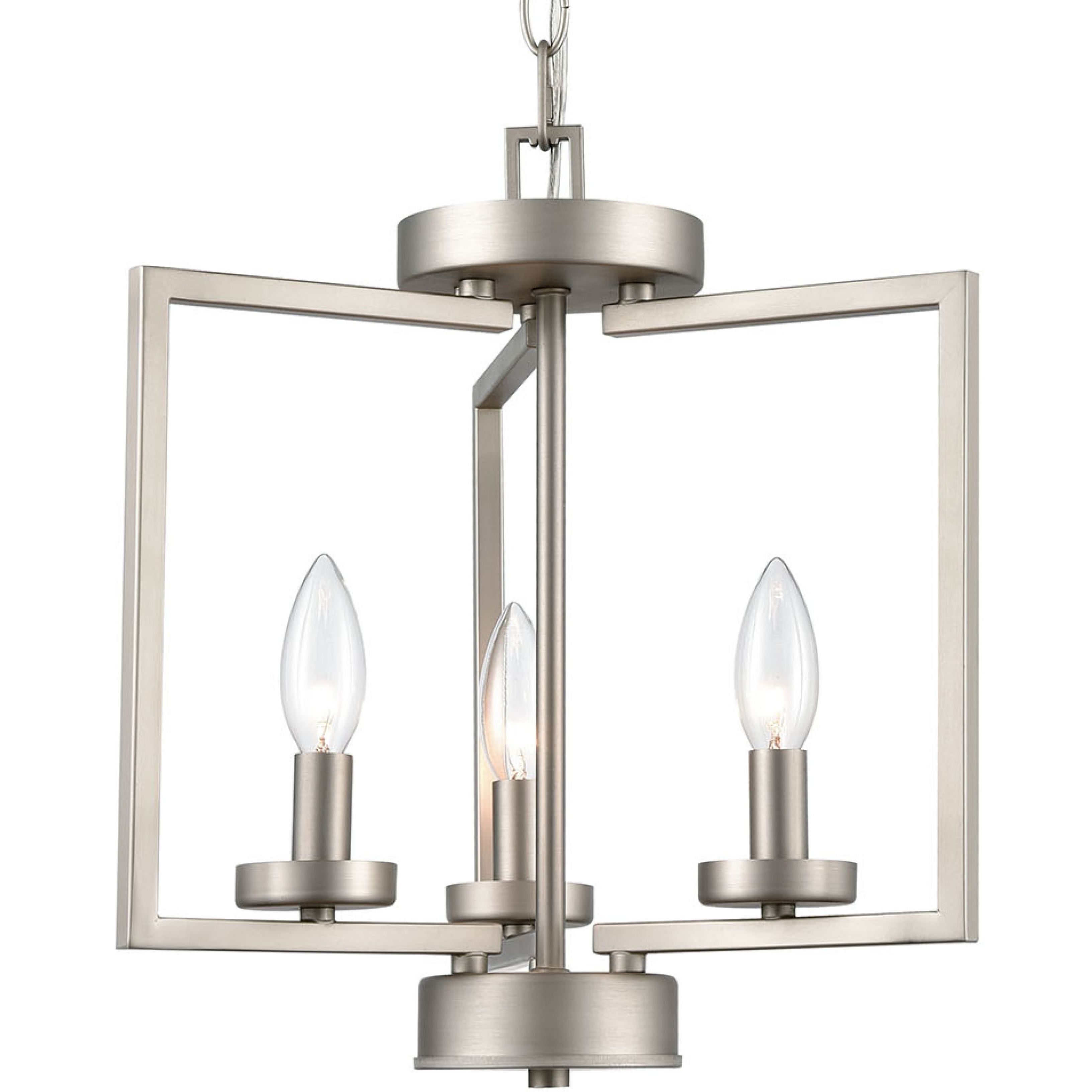 West End 3 Light 14.5 inch Brushed Nickel Semi Flush Mount Ceiling Light