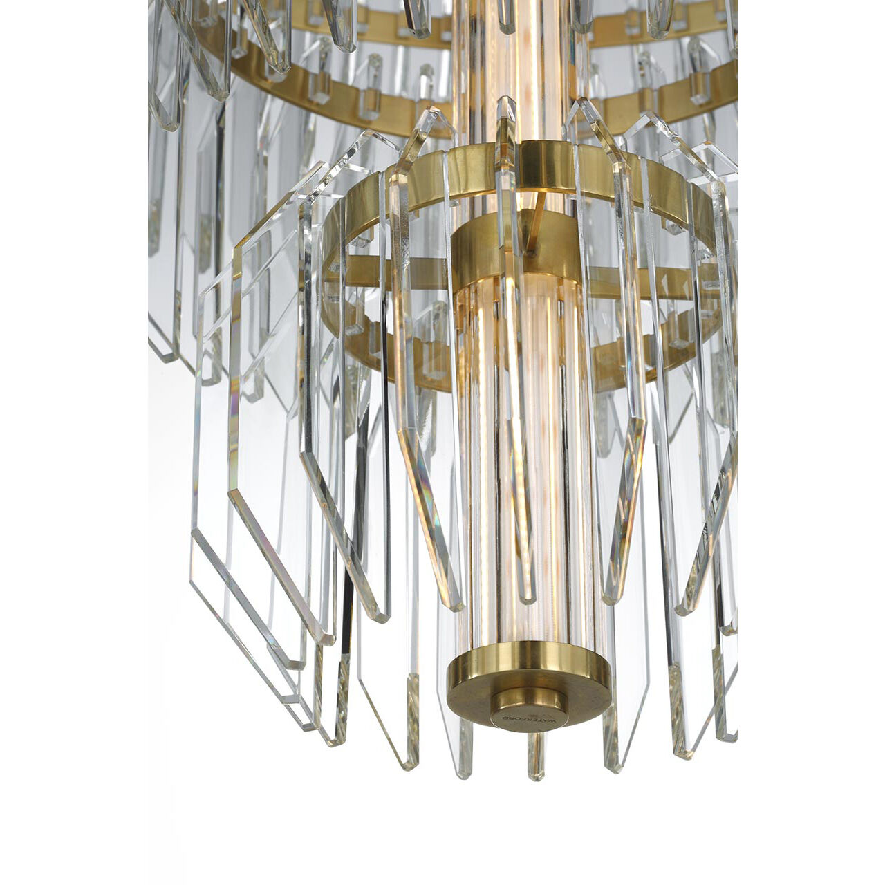 Waterford Killarney LED 32 inch Natural Brass Layered Chandelier Ceiling Light