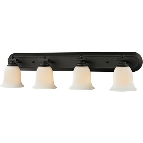 Lagoon 4 Light 36 inch Matte Black Vanity Wall Light
