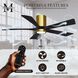 Atlas Irene-5HLK 42 inch Brushed Brass with Matte Black Blades Ceiling Fan, Flush Mounted
