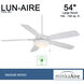 Lun-Aire 54 inch White Ceiling Fan