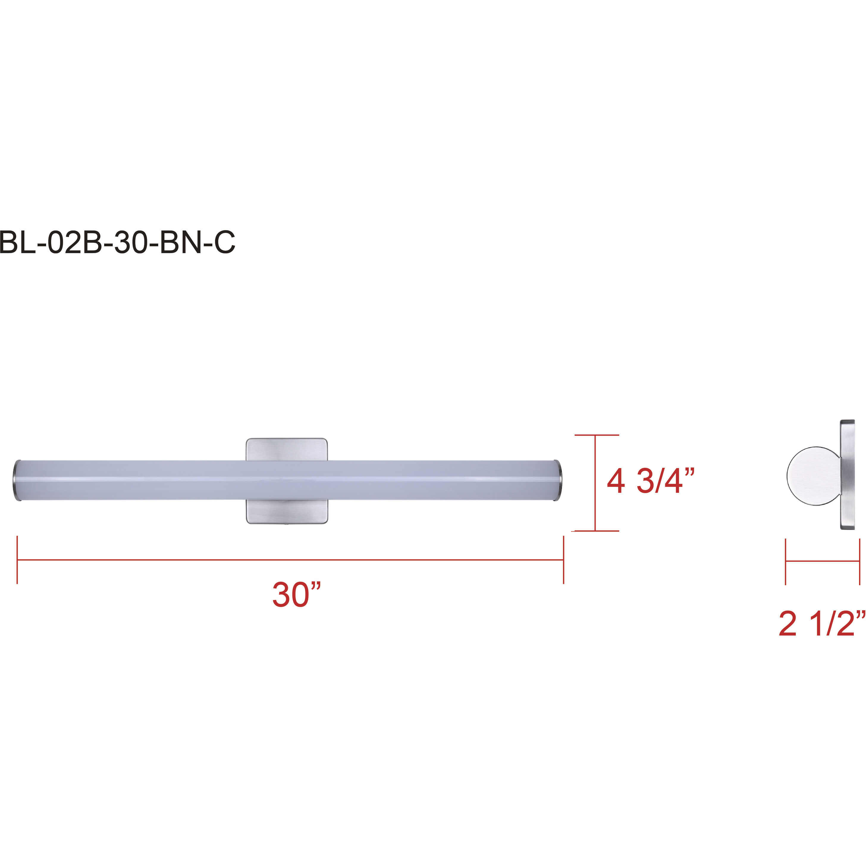 Osten LED 30 inch Brushed Nickel Vanity Light Wall Light