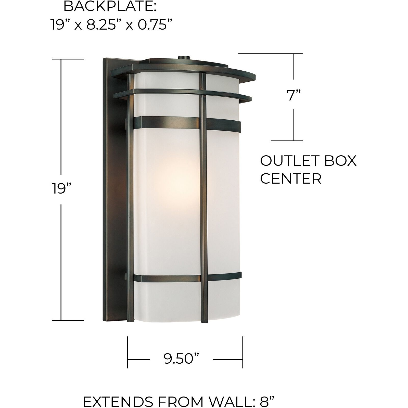 Lakeshore 1 Light 19 inch Old Bronze Outdoor Wall Lantern