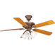 AirPro 52 inch Cobblestone Ceiling Fan in Rosewood/Honey Pine