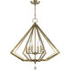 Diamond 6 Light 25 inch Antique Brass Chandelier Ceiling Light