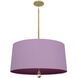 Williamsburg Custis 3 Light 15 inch Modern Brass Pendant Ceiling Light in Ludwell Lilac With Greenhow Grape
