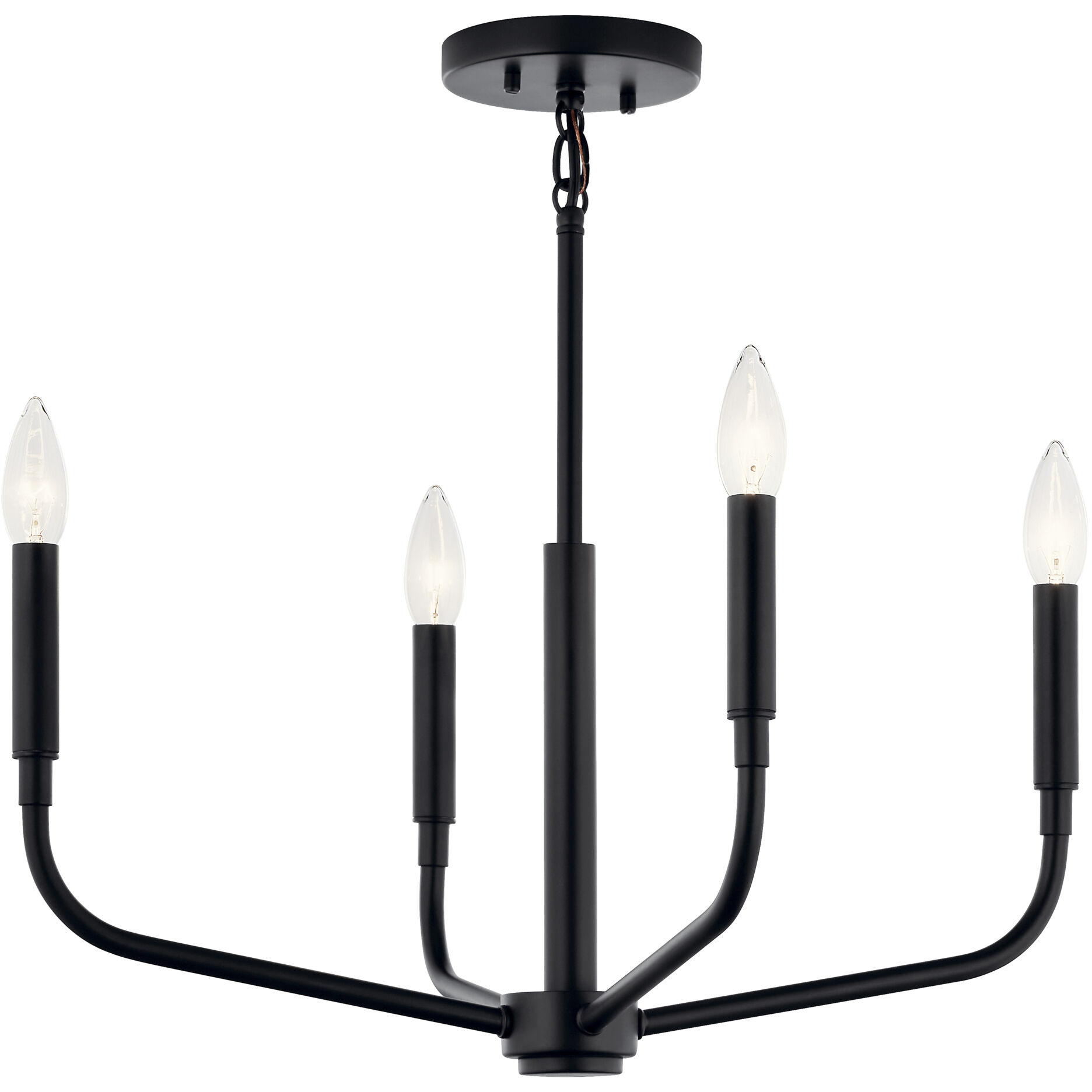 Madden 4 Light Black Chandelier/Semi Flush Ceiling Light