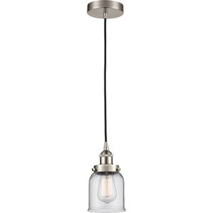 Franklin Restoration Small Bell LED 5 inch Brushed Satin Nickel Mini Pendant Ceiling Light in Clear Glass