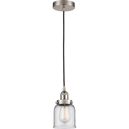 Franklin Restoration Small Bell LED 5 inch Brushed Satin Nickel Mini Pendant Ceiling Light in Clear Glass