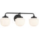 Cornwell 3 Light 23 inch Dark Matte Black Vanity Wall Light