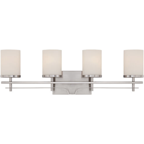 Colton 4 Light 28.5 inch Satin Nickel Bathroom Vanity Light Wall Light, Essentials