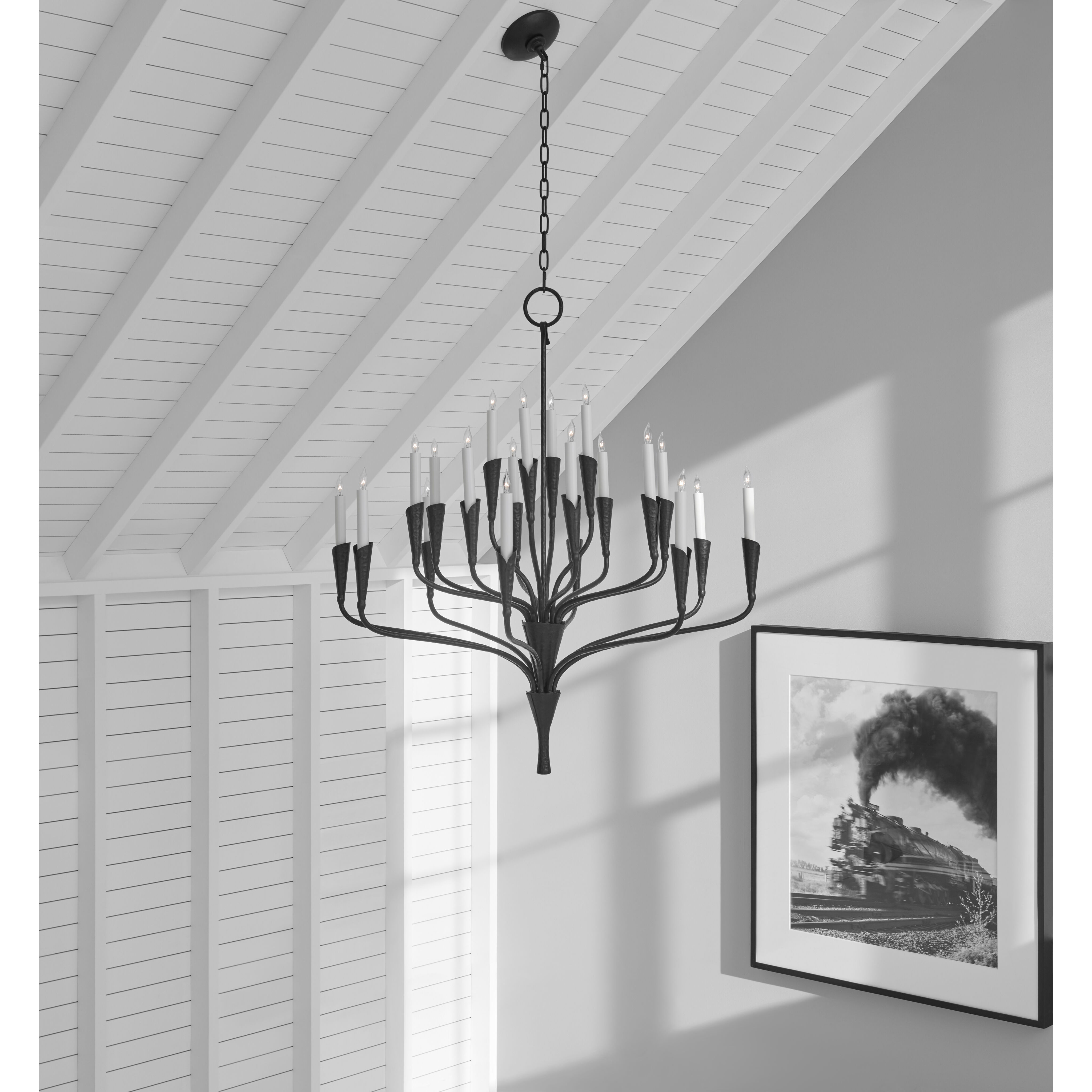 Chapman & Myers Aiden 20 Light 40.5 inch Aged Iron Chandelier Ceiling Light, Large