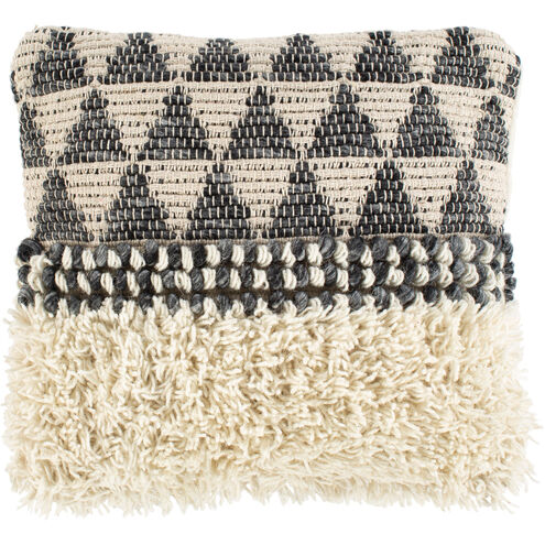 Merida 20 X 20 inch Black/Sea Foam/Ivory/Beige Pillow Kit, Square