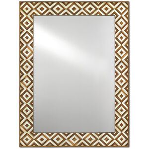 Persian 49 X 37 inch Natural Bone/Natural Wood/Mirror Wall Mirror, Large
