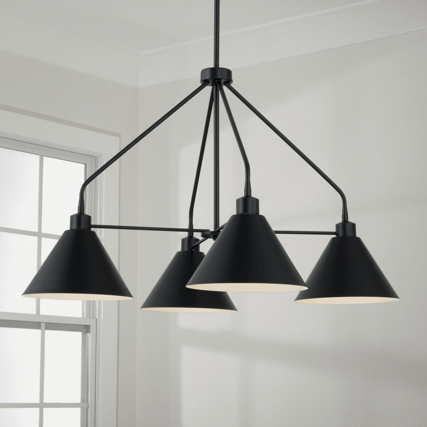 Alden 4 Light 32.5 inch Matte Black Chandelier Ceiling Light