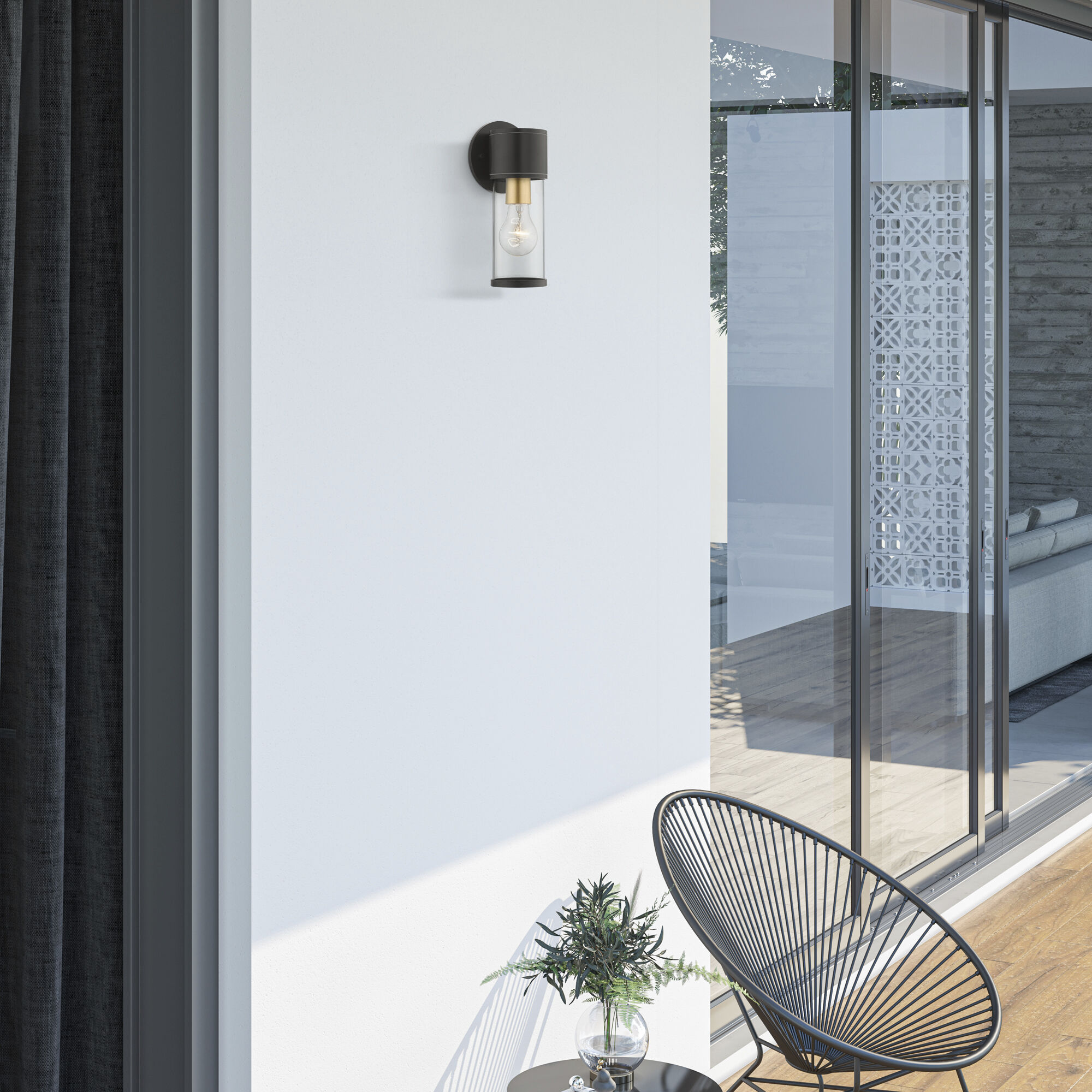 Atlantic 1 Light 4.5 inch Bronze with Antique Gold Finish Accents ADA Outdoor Small ADA Wall Lantern Wall Light