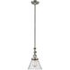 Franklin Restoration Cone 1 Light 8 inch Brushed Satin Nickel Mini Pendant Ceiling Light in Incandescent, Seedy, Franklin Restoration