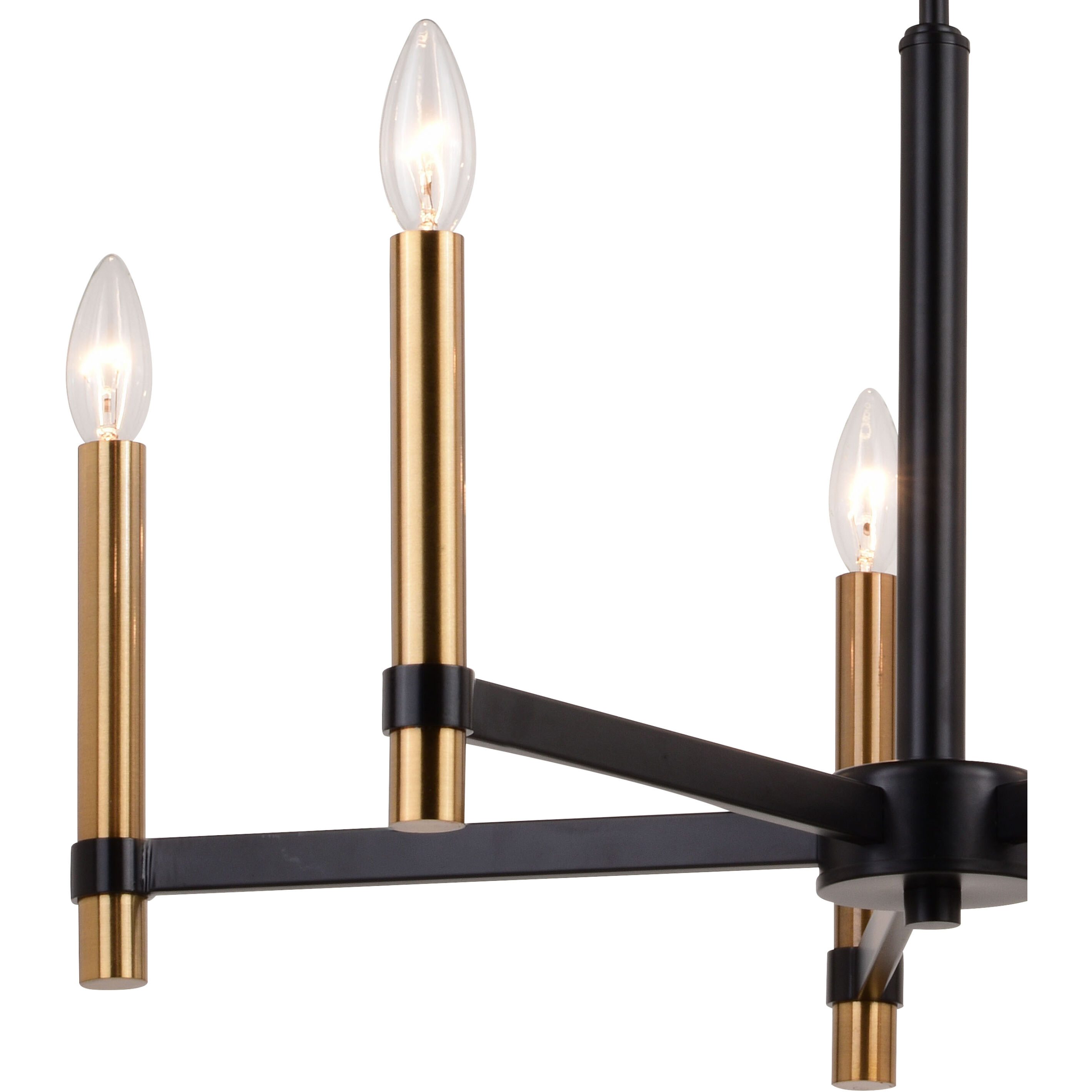 Damen LED 25 inch Matte Black and Natural Brass Chandelier Ceiling Light