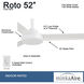 Roto 52 inch Flat White Ceiling Fan