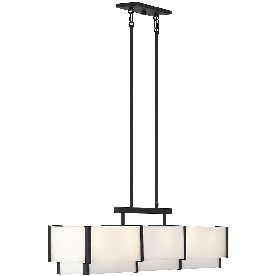 Orleans 5 Light 44.38 inch Black Cashmere Linear Chandelier Ceiling Light