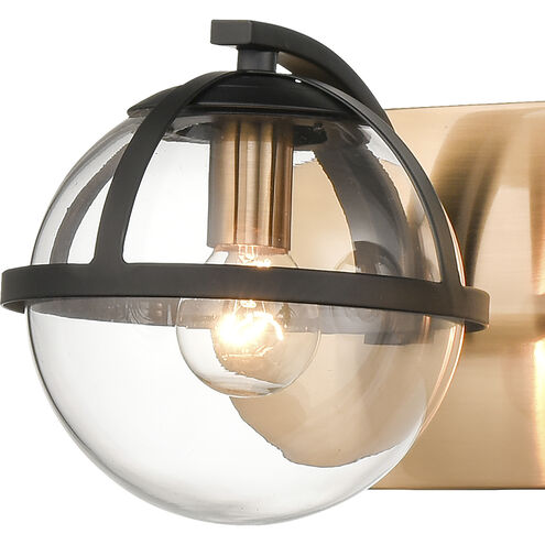 Davenay 4 Light 31 inch Satin Brass with Matte Black Vanity Light Wall Light in Satin Brass/Matte Black