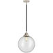 Nouveau 2 Beacon LED 12 inch Black Polished Nickel Mini Pendant Ceiling Light in Seedy