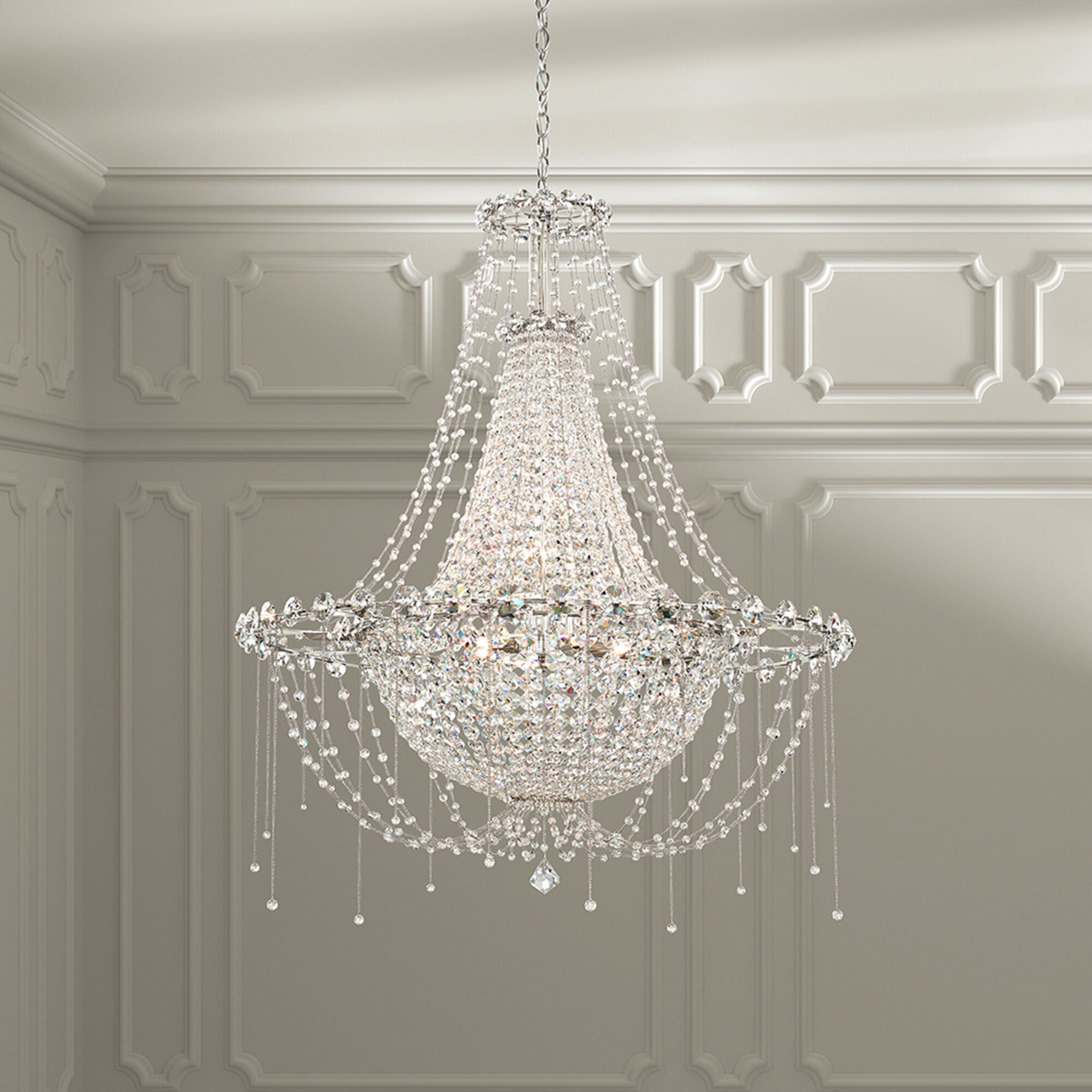 Chrysalita 8 Light 33 inch Polished Stainless Steel Chandelier Ceiling Light in Spectra