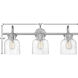 Congress 3 Light 29.5 inch Chrome Vanity Light Wall Light