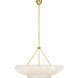 AERIN Claude LED 37.75 inch Hand-Rubbed Antique Brass Chandelier Ceiling Light in Clear Graniglia Glass
