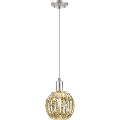 Downtown Urban Preston 1 Light 7 inch Brushed Satin Nickel Mini Pendant Ceiling Light in Mercury