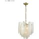 Hush 4 Light 18 inch Aged Brass with White Pendant Ceiling Light