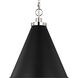C&M by Chapman & Myers Wellfleet 1 Light 15.63 inch Midnight Black and Polished Nickel Pendant Ceiling Light in Midnight Black / Polished Nickel