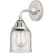 Nouveau 2 Small Bell LED 5 inch Polished Chrome Sconce Wall Light in Clear Glass