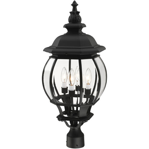 Frontenac 4 Light 27 inch Textured Black Outdoor Post Top Lantern