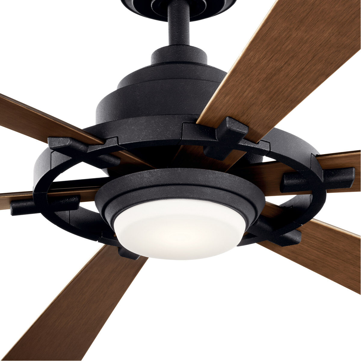 Gentry Lite 52 inch Distressed Black with Walnut Blades
