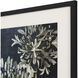 Midnight Lilies Black and Blue and Neutral and White Framed Art