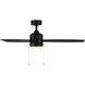 Atlantis 52 inch Matte Black Downrod Ceiling Fans, WAC Fans Limited
