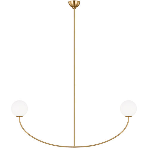 AERIN Galassia 2 Light 54 inch Burnished Brass Linear Chandelier Ceiling Light