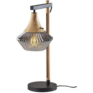 Elsie 24 inch 60.00 watt Black / Natural Wood Table Lamp Portable Light