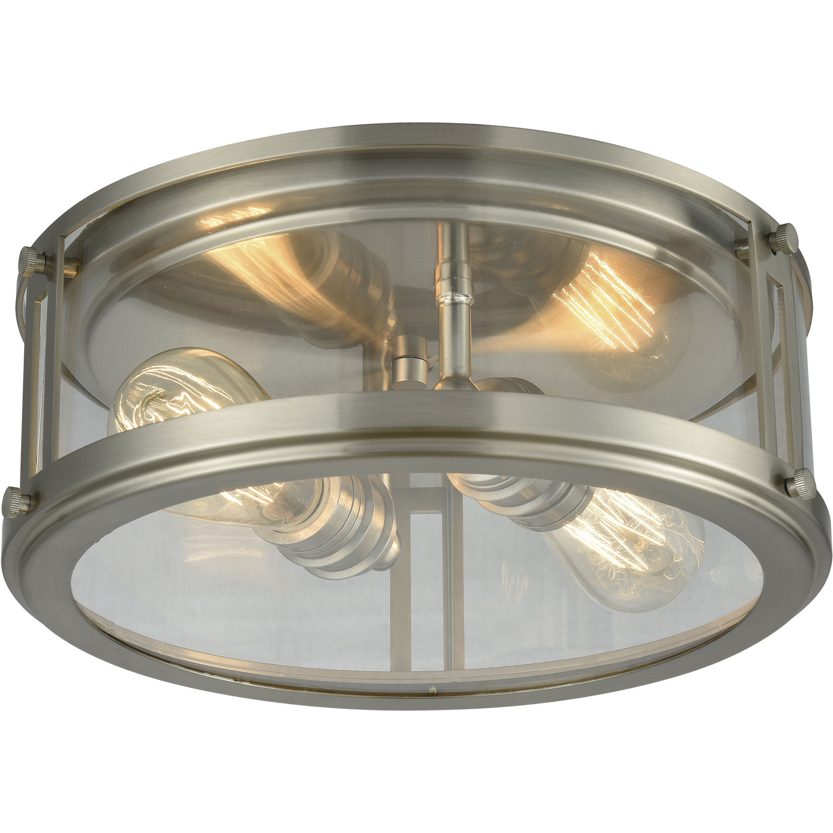 Coby 2 Light 13 inch Brushed Nickel Flush Mount Ceiling Light