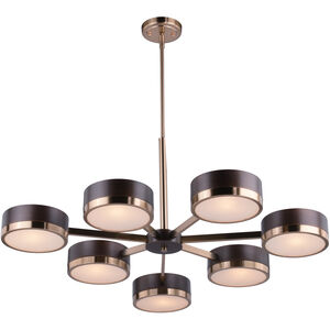 Madison 7 Light 36 inch Architectural Bronze and Natural Brass Chandelier Ceiling Light