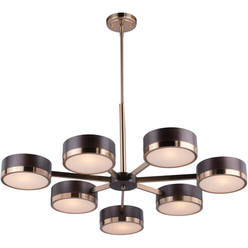 Madison LED 35.5 inch Architectural Bronze and Natural Brass Chandelier Ceiling Light