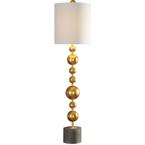 Selim 40 inch 150 watt Metallic Gold Leaf and Charcoal Stained Concrete Buffet Lamp Portable Light