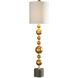 Selim 40 inch 150 watt Metallic Gold Leaf and Charcoal Stained Concrete Buffet Lamp Portable Light