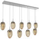 Meteo Incandescent 9 Light Classic Silver Linear Pendant Ceiling Light in Bronze, Multi-Pendant