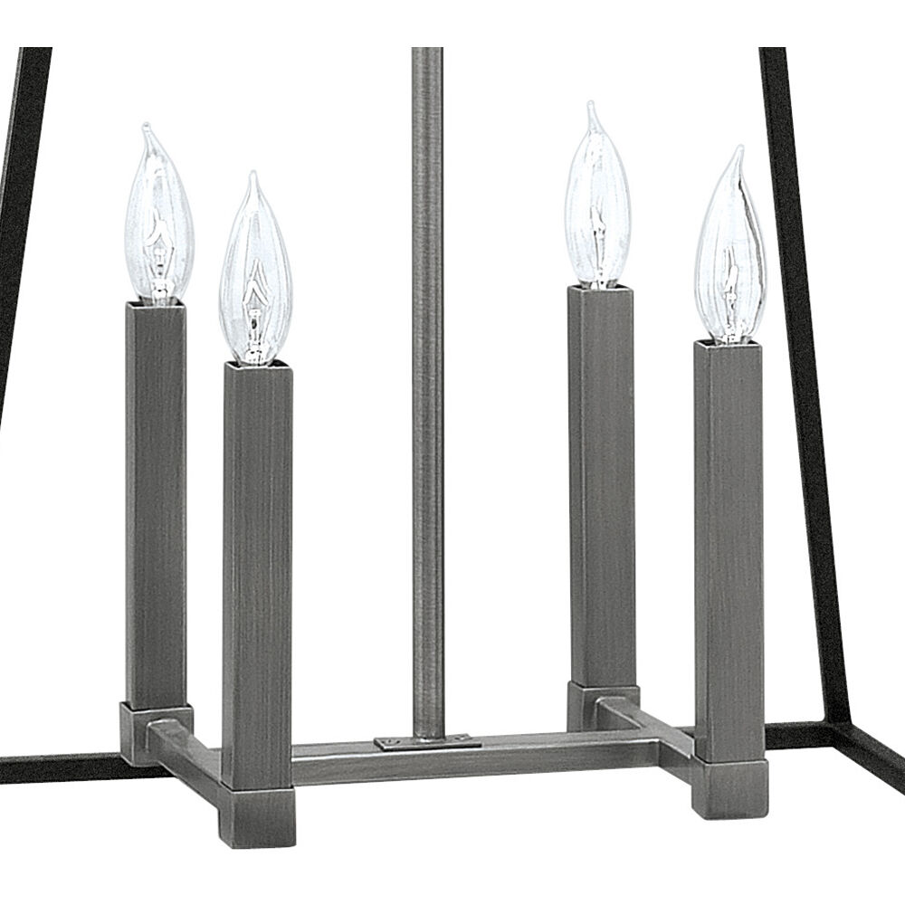 Fulton 4 Light 22 inch Aged Zinc with Antique Nickel Indoor Foyer Light Ceiling Light