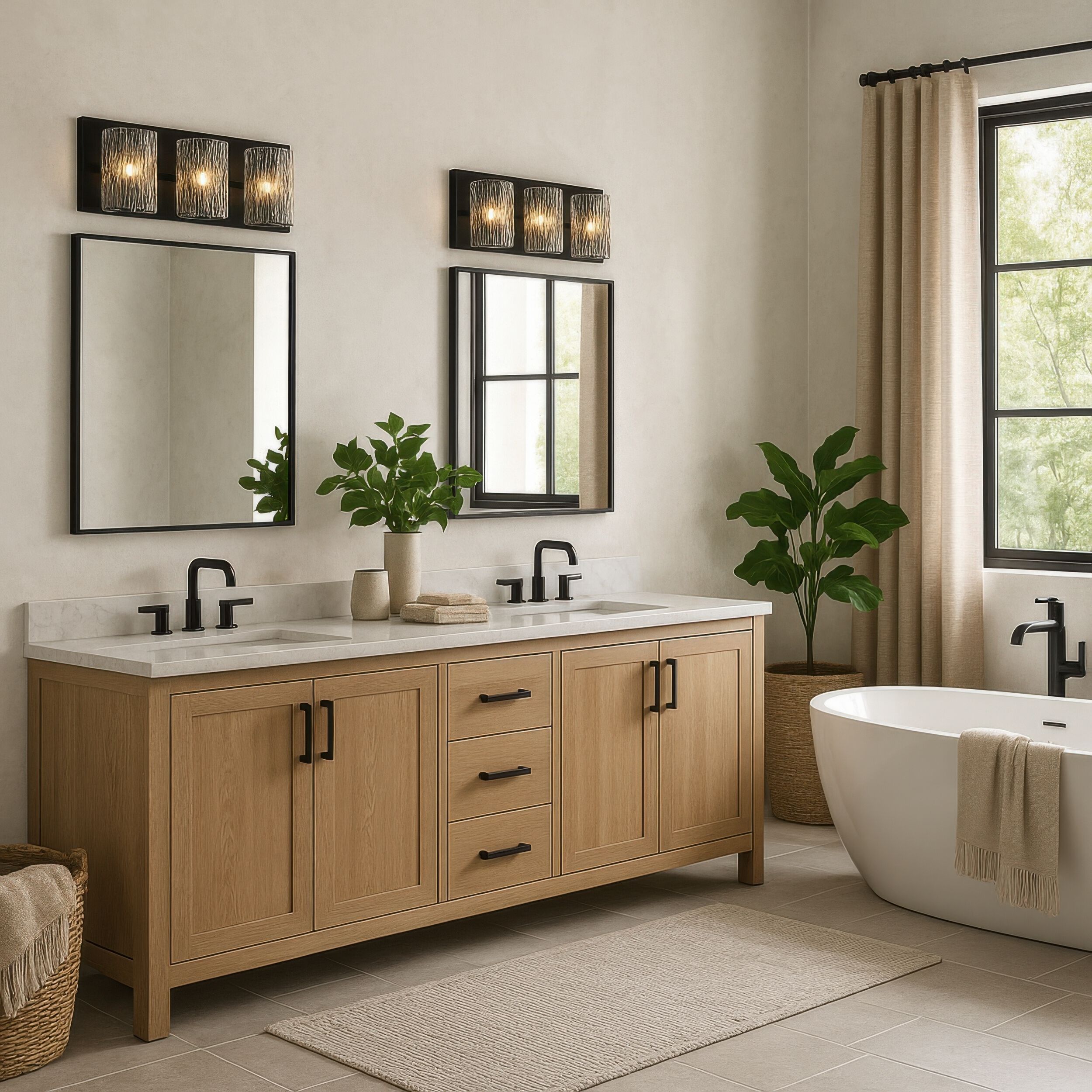 Morgan 3 Light 23 inch Black Bath Vanity Light Wall Light