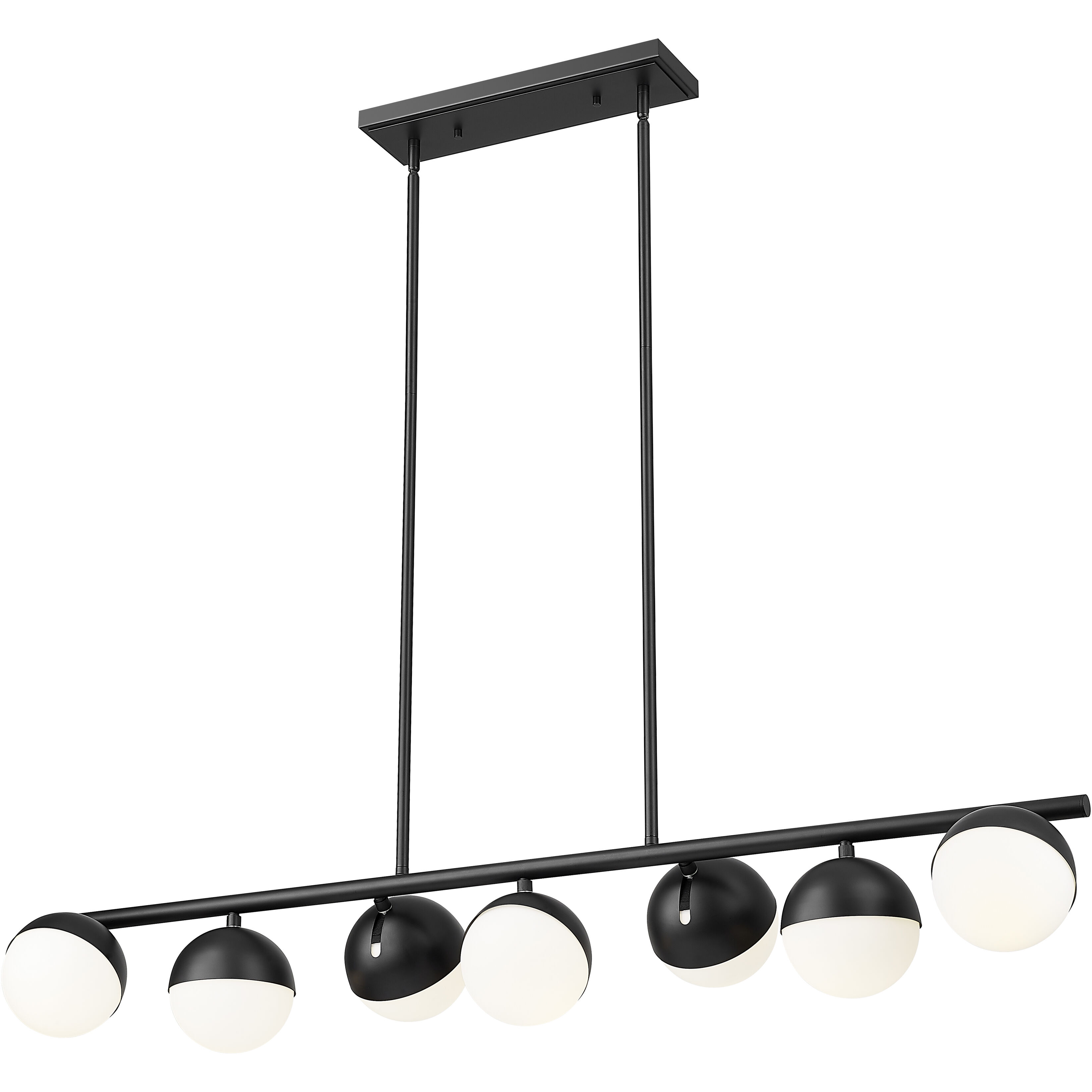 Realm Sphere Linear Chandelier Ceiling Light in Matte Black